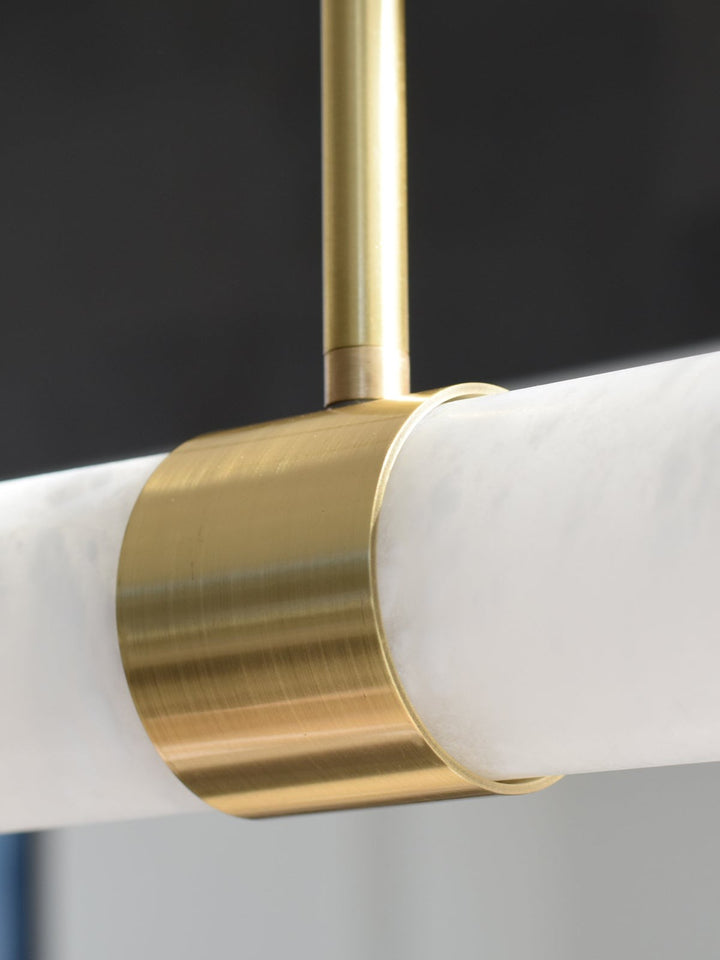 Beacon Lighting Luella Alabaster Linear Pendant Light Satin Brass LED Kitchen Island Pendant