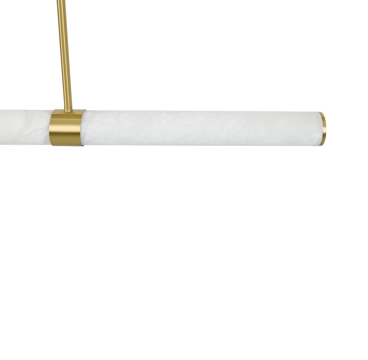 Beacon Lighting Luella Alabaster Linear Pendant Light Satin Brass LED Kitchen Island Pendant