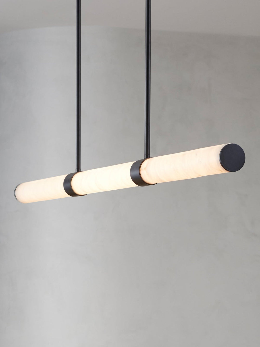 Beacon Lighting Luella Alabaster Linear Pendant Light Black LED Kitchen Island Pendant