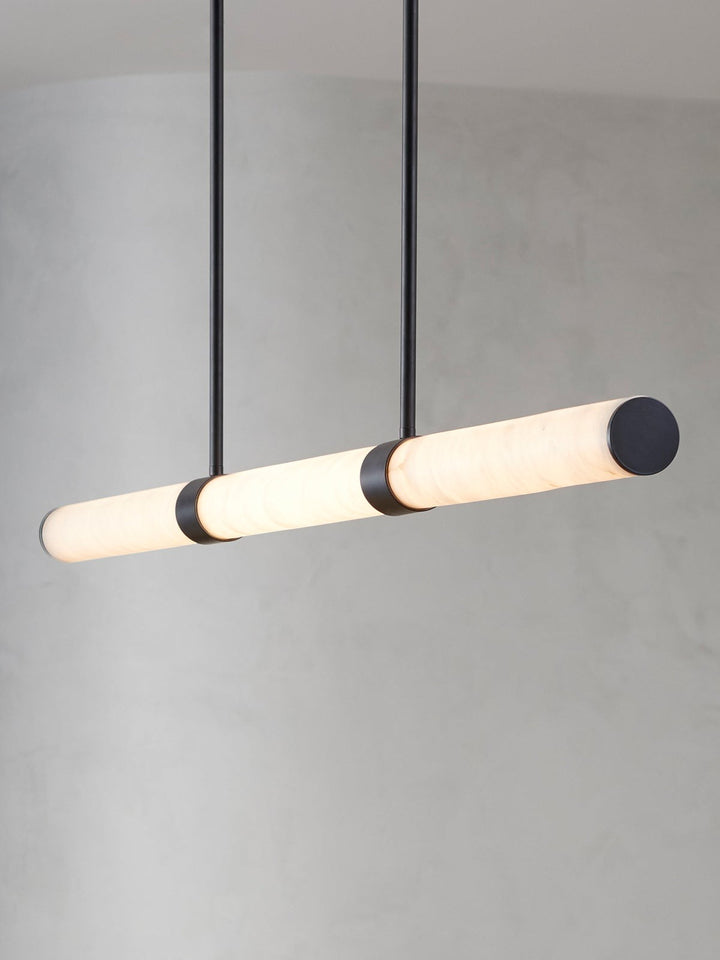 Beacon Lighting Luella Alabaster Linear Pendant Light Black LED Kitchen Island Pendant