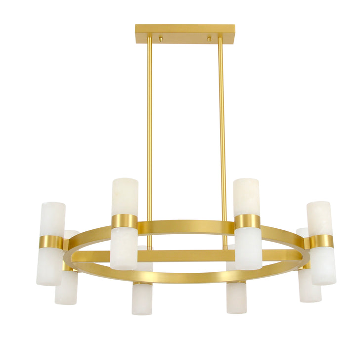 Beacon Lighting Luella 16-Light Alabaster Chandelier Satin Brass Modern Ceiling Chandelier