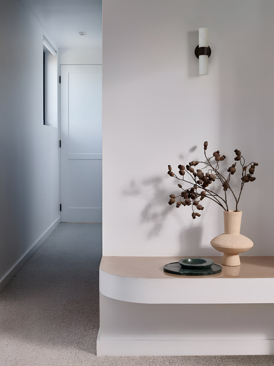 Beacon Lighting Luella 2-Light Alabaster Wall Sconce Black Modern LED Wall Light
