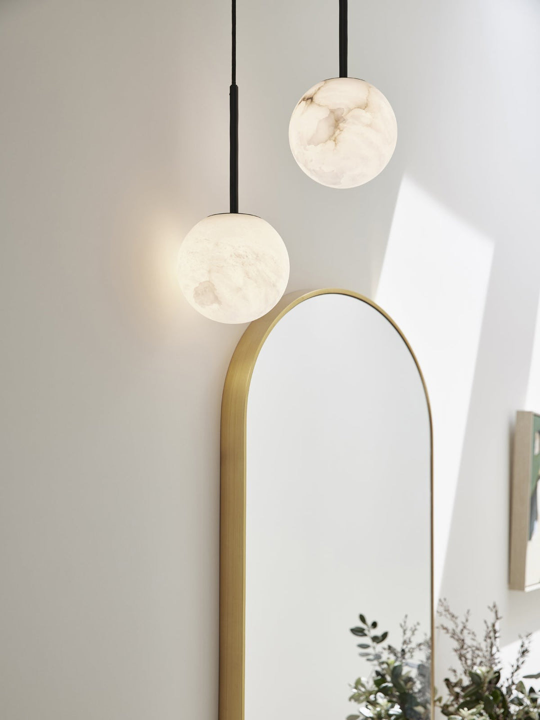 Beacon Lighting Lucent 4" Alabaster Mini Pendant Light Black Modern Ceiling Pendant