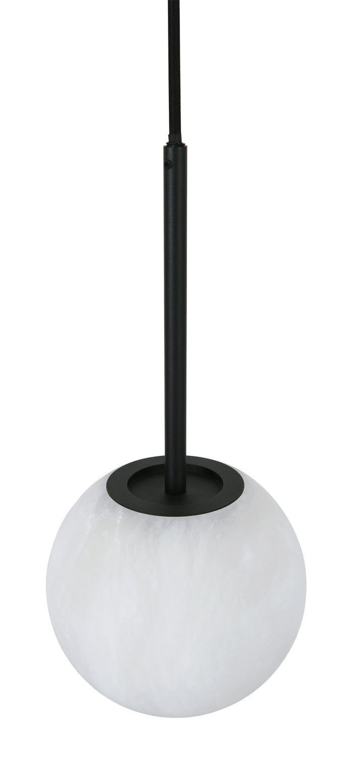 Beacon Lighting Lucent 6" Alabaster Mini Pendant Light Black Modern Ceiling Pendant