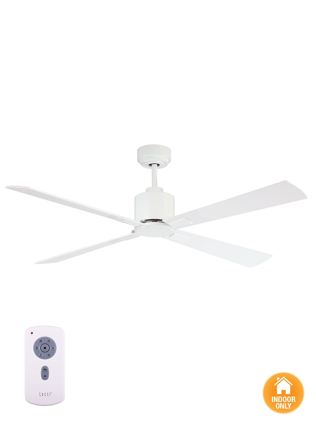 Lucci Air Climate 52" DC Ceiling Fan with Remote Control, Modern White Ceiling Fan, Quiet High Airflow Fan