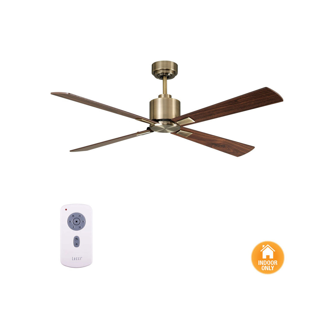 Lucci Air Climate 52" DC Ceiling Fan with Remote Control, Rustic Wood Ceiling Fan, Quiet High Airflow Fan