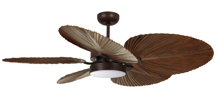 Lucci Air Bali 52" Outdoor Indoor/Outdoor Ceiling Fan with Light and Remote, Rustic Wood Ceiling Fan with Lights, Damp Rated, Energy Efficient DC Motor