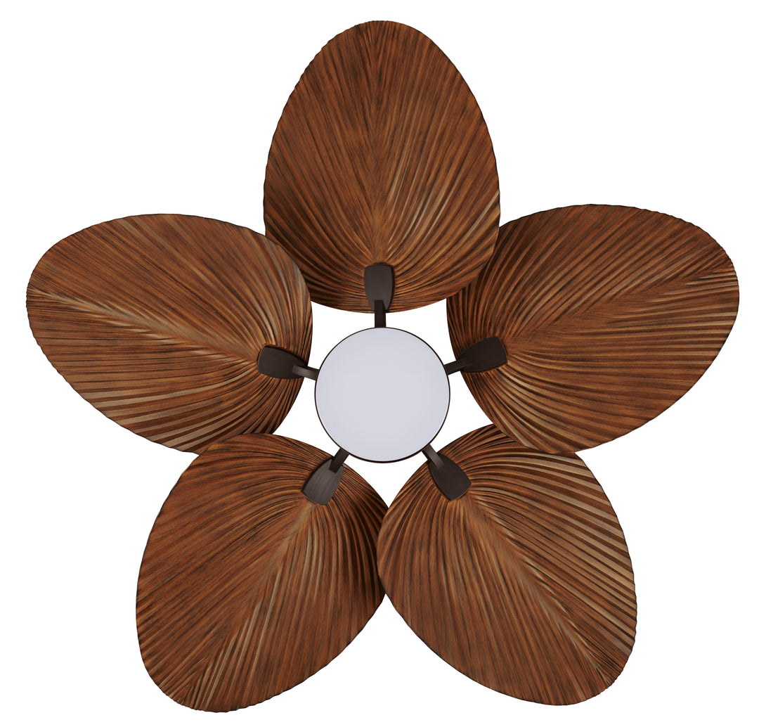 Lucci Air Bali 52" Outdoor Indoor/Outdoor Ceiling Fan with Light and Remote, Rustic Wood Ceiling Fan with Lights, Damp Rated, Energy Efficient DC Motor
