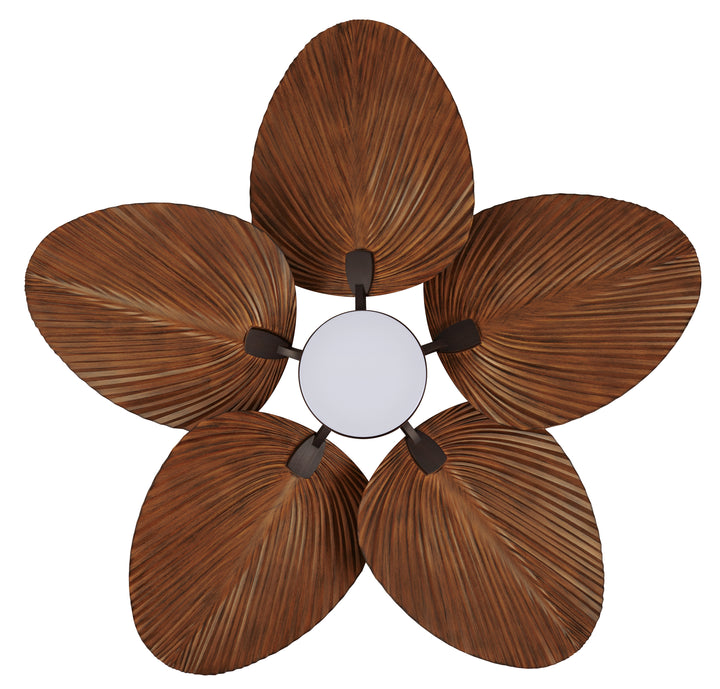 Lucci Air Bali 52" Outdoor Indoor/Outdoor Ceiling Fan with Light and Remote, Rustic Wood Ceiling Fan with Lights, Damp Rated, Energy Efficient DC Motor