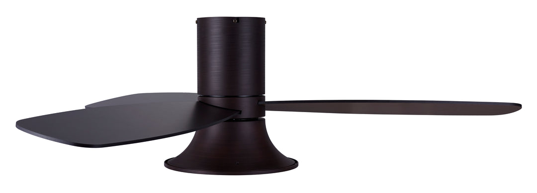 Lucci Air Flusso 52" Flush Mount DC Indoor/Outdoor Ceiling Fan with Light and Remote, Damp Rated, Low Profile Rustic Ceiling Fan