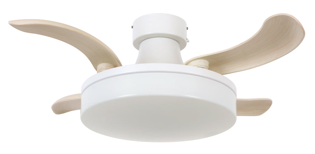 Fanaway Orbit 36" Indoor/Outdoor Retractable Blade Ceiling Fan with Light and Remote, Modern Fandelier Ceiling Fan, Patented Design Technology, Stronger Thicker Blades, Damp Rated, White