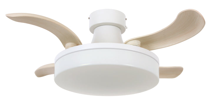 Fanaway Orbit 36" Indoor/Outdoor Retractable Blade Ceiling Fan with Light and Remote, Modern Fandelier Ceiling Fan, Patented Design Technology, Stronger Thicker Blades, Damp Rated, White