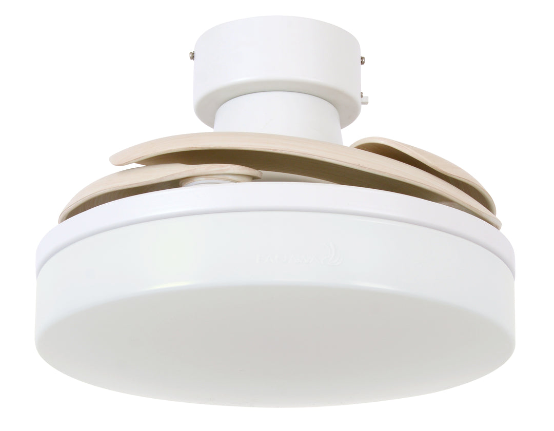 Fanaway Orbit 36" Indoor/Outdoor Retractable Blade Ceiling Fan with Light and Remote, Modern Fandelier Ceiling Fan, Patented Design Technology, Stronger Thicker Blades, Damp Rated, White