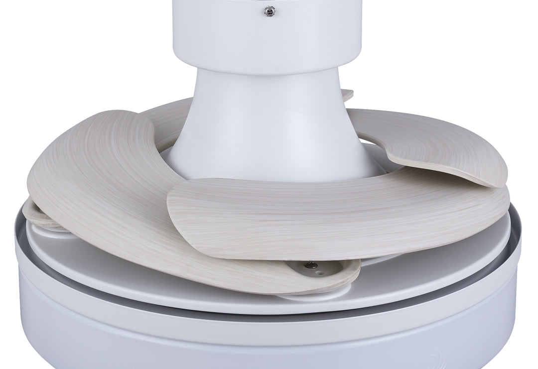 Fanaway Orbit 36" Indoor/Outdoor Retractable Blade Ceiling Fan with Light and Remote, Modern Fandelier Ceiling Fan, Patented Design Technology, Stronger Thicker Blades, Damp Rated, White