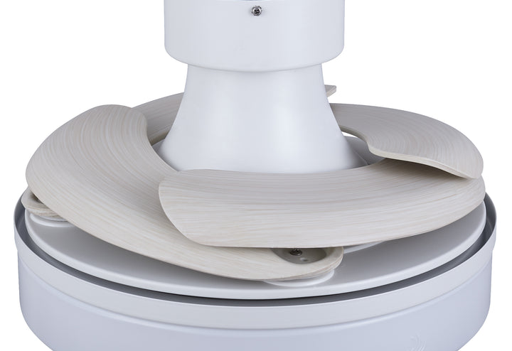 Fanaway Orbit 36" Indoor/Outdoor Retractable Blade Ceiling Fan with Light and Remote, Modern Fandelier Ceiling Fan, Patented Design Technology, Stronger Thicker Blades, Damp Rated, White