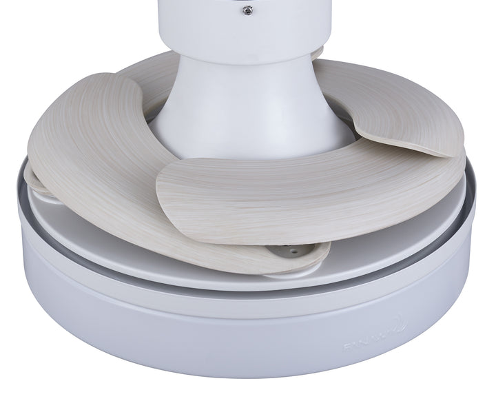 Fanaway Orbit 36" Indoor/Outdoor Retractable Blade Ceiling Fan with Light and Remote, Modern Fandelier Ceiling Fan, Patented Design Technology, Stronger Thicker Blades, Damp Rated, White