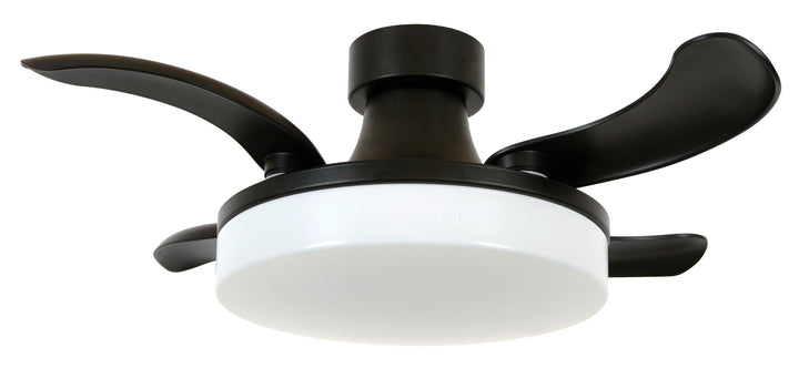 Fanaway Orbit 36" Indoor/Outdoor Retractable Blade Ceiling Fan with Light and Remote, Modern Fandelier Ceiling Fan, Patented Design Technology, Stronger Thicker Blades, Damp Rated, Black
