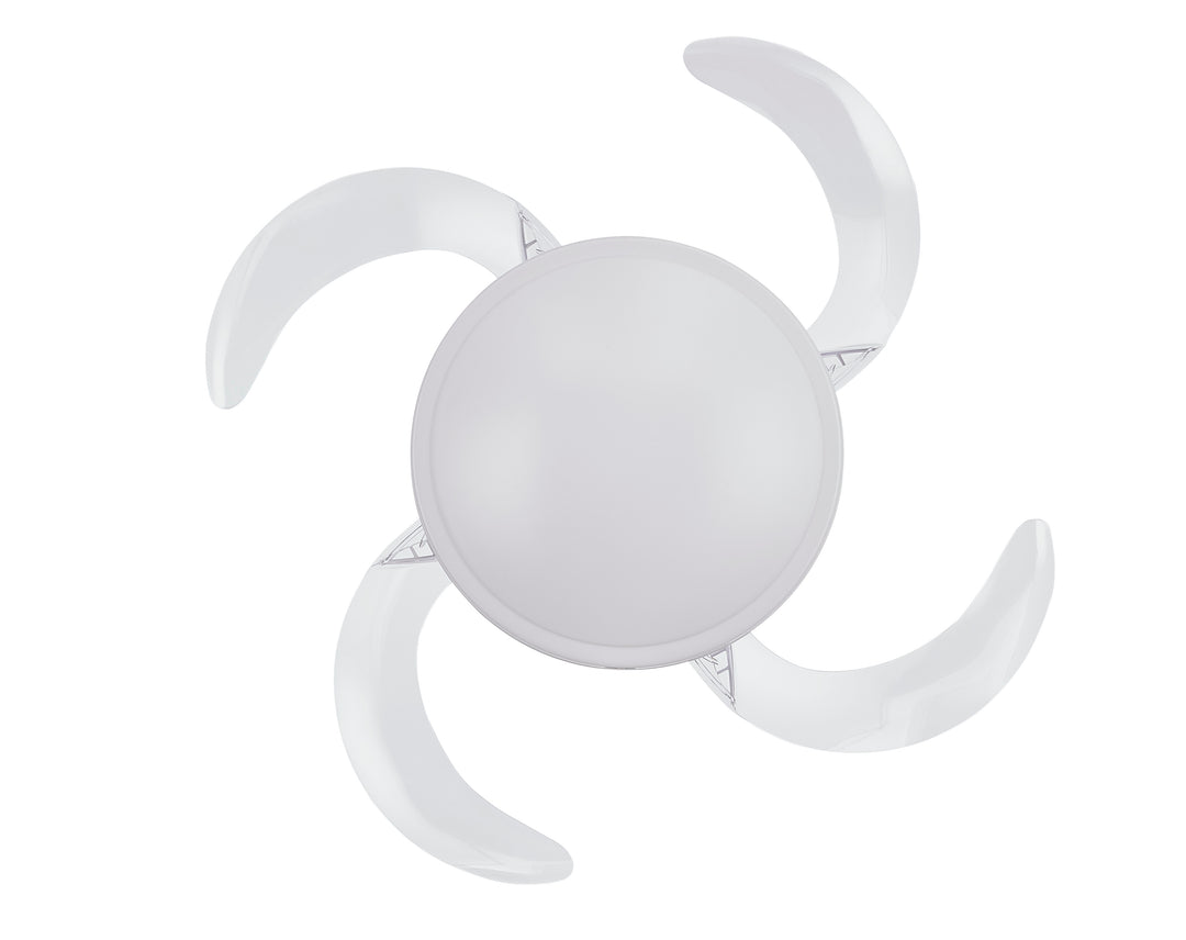Fanaway Evo2 48" Retractable Blade Ceiling Fan with Light and Remote, Modern Fandelier Ceiling Fan, Patented Design Technology, Stronger Thicker Blades, White