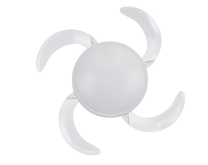 Fanaway Evo2 48" Retractable Blade Ceiling Fan with Light and Remote, Modern Fandelier Ceiling Fan, Patented Design Technology, Stronger Thicker Blades, White