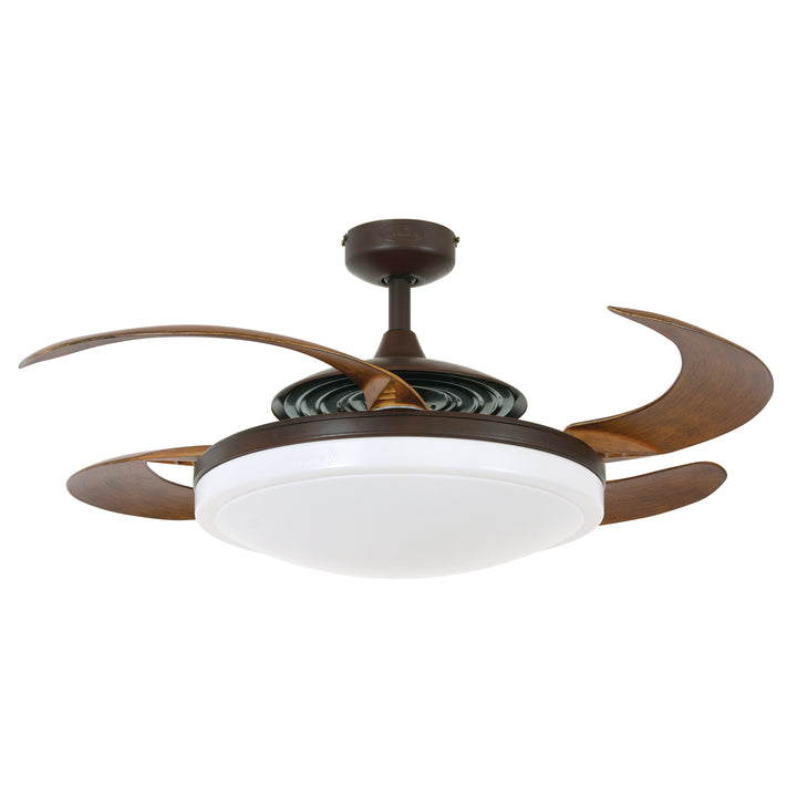 Fanaway Evo2 48" Retractable Blade Ceiling Fan with Light and Remote, Modern Fandelier Ceiling Fan, Patented Design Technology, Stronger Thicker Blades, Oil Rubbed Bronze