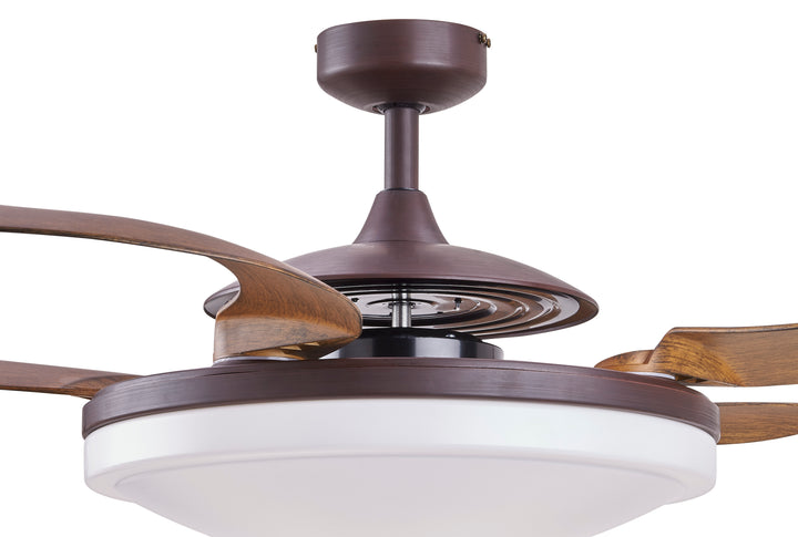 Fanaway Evo2 48" Retractable Blade Ceiling Fan with Light and Remote, Modern Fandelier Ceiling Fan, Patented Design Technology, Stronger Thicker Blades, Oil Rubbed Bronze
