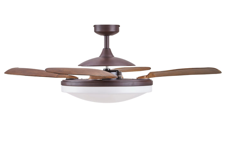 Fanaway Evo2 48" Retractable Blade Ceiling Fan with Light and Remote, Modern Fandelier Ceiling Fan, Patented Design Technology, Stronger Thicker Blades, Oil Rubbed Bronze