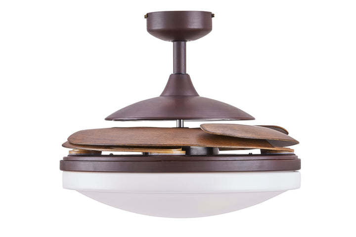 Fanaway Evo2 48" Retractable Blade Ceiling Fan with Light and Remote, Modern Fandelier Ceiling Fan, Patented Design Technology, Stronger Thicker Blades, Oil Rubbed Bronze