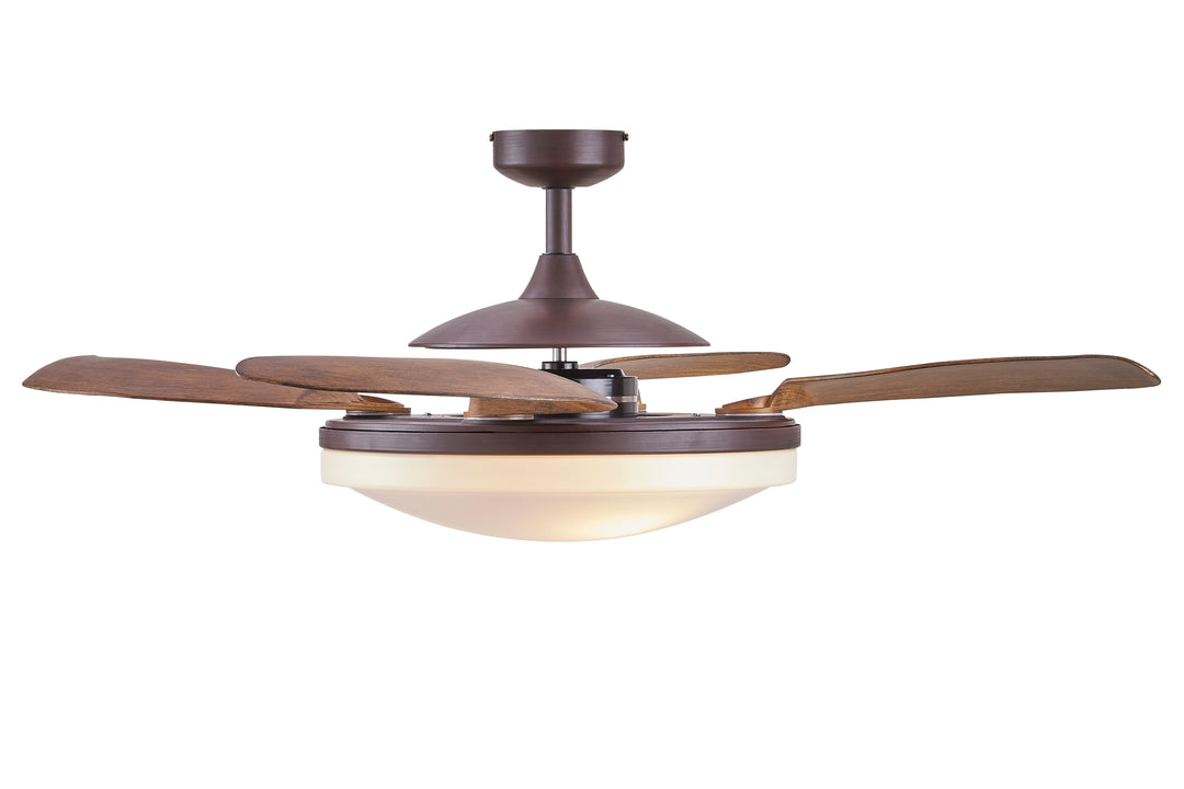 Fanaway Evo2 48" Retractable Blade Ceiling Fan with Light and Remote, Modern Fandelier Ceiling Fan, Patented Design Technology, Stronger Thicker Blades, Oil Rubbed Bronze