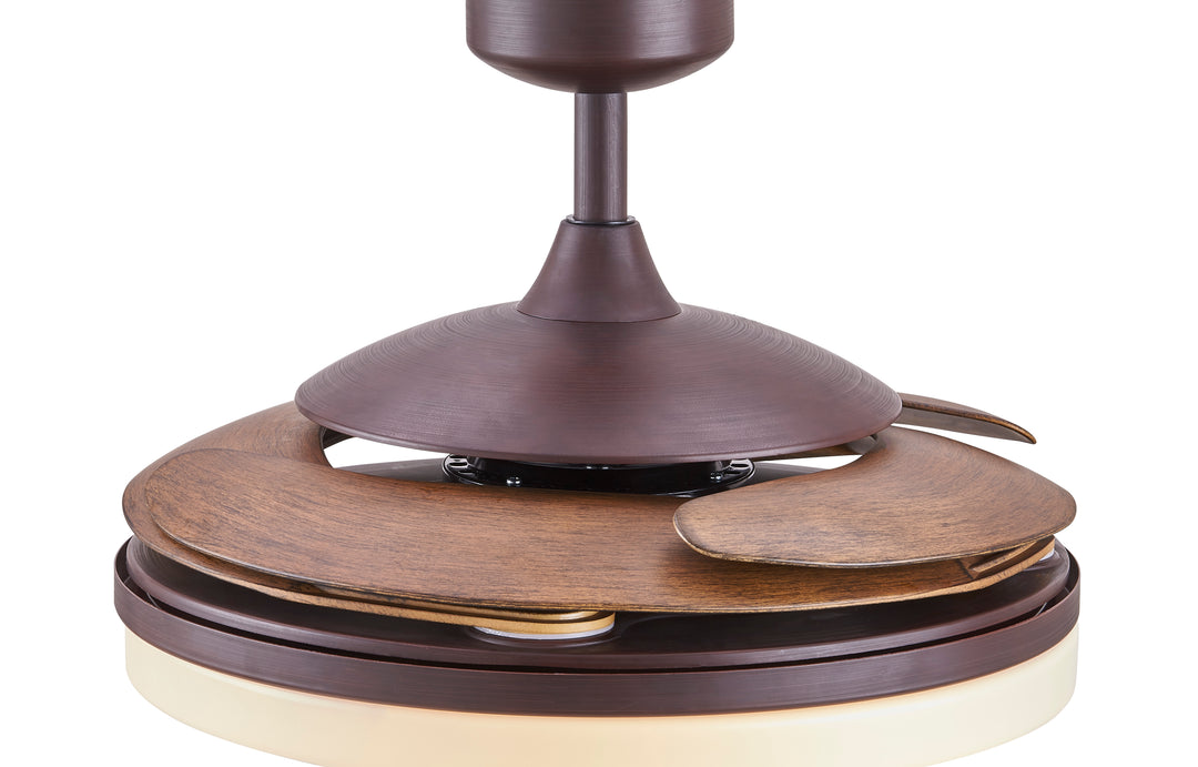 Fanaway Evo2 48" Retractable Blade Ceiling Fan with Light and Remote, Modern Fandelier Ceiling Fan, Patented Design Technology, Stronger Thicker Blades, Oil Rubbed Bronze