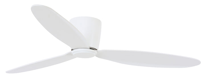 Lucci Air Radar 52" Flush Mount DC Ceiling Fan with Remote, White Low Profile Ceiling Fan