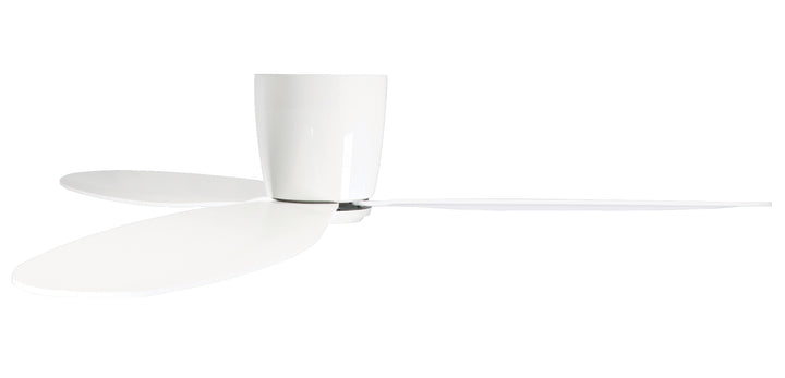 Lucci Air Radar 52" Flush Mount DC Ceiling Fan with Remote, White Low Profile Ceiling Fan