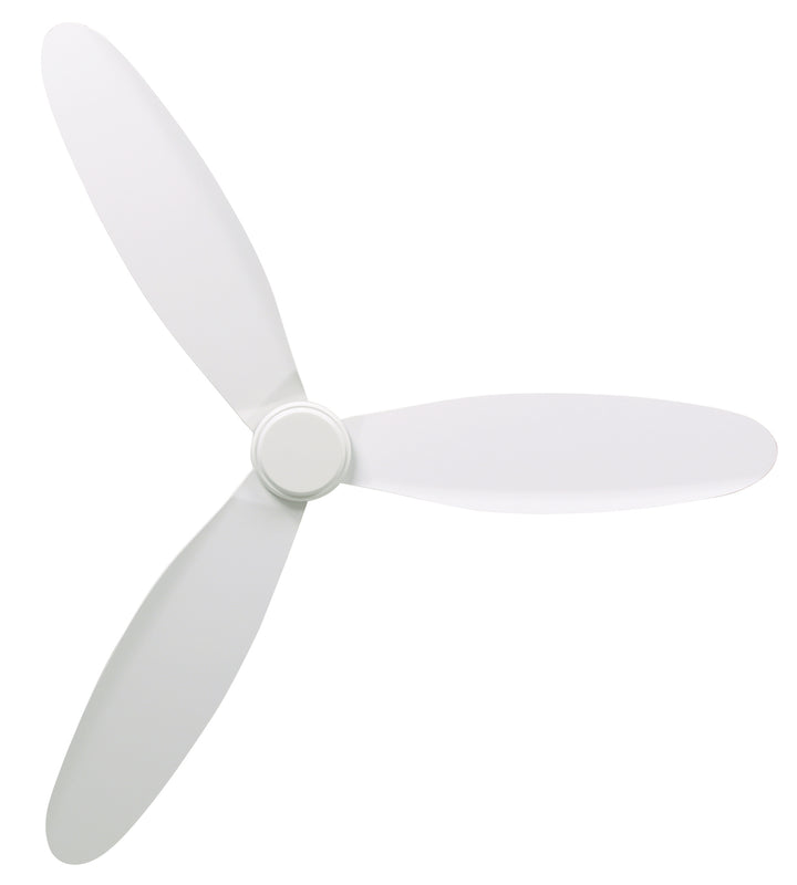 Lucci Air Radar 52" Flush Mount DC Ceiling Fan with Remote, White Low Profile Ceiling Fan