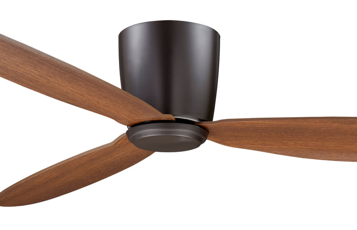 Lucci Air Radar 52" Flush Mount DC Ceiling Fan with Remote, Oil Rubbed Bronze Low Profile Ceiling Fan