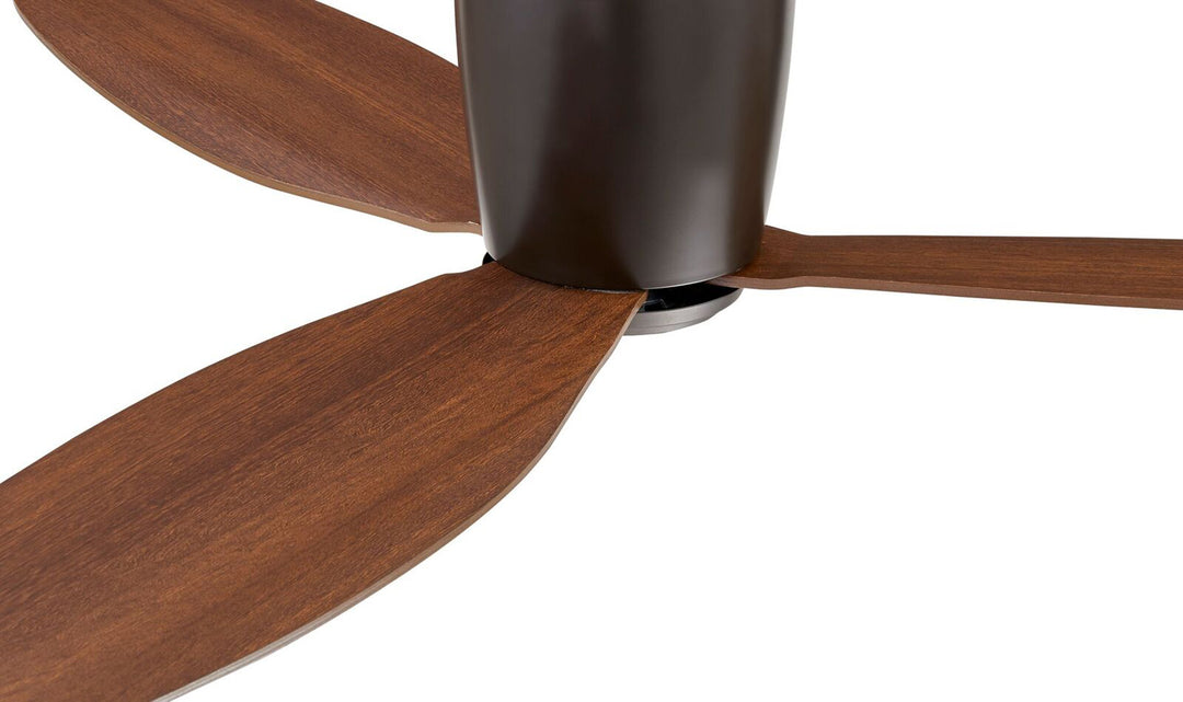 Lucci Air Radar 52" Flush Mount DC Ceiling Fan with Remote, Oil Rubbed Bronze Low Profile Ceiling Fan