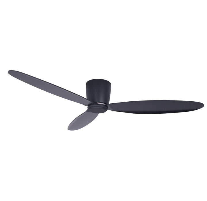 Lucci Air Radar 52" Flush Mount DC Ceiling Fan with Remote, Black Low Profile Ceiling Fan