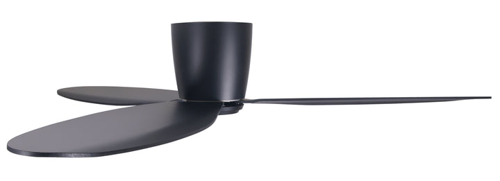 Lucci Air Radar 52" Flush Mount DC Ceiling Fan with Remote, Black Low Profile Ceiling Fan