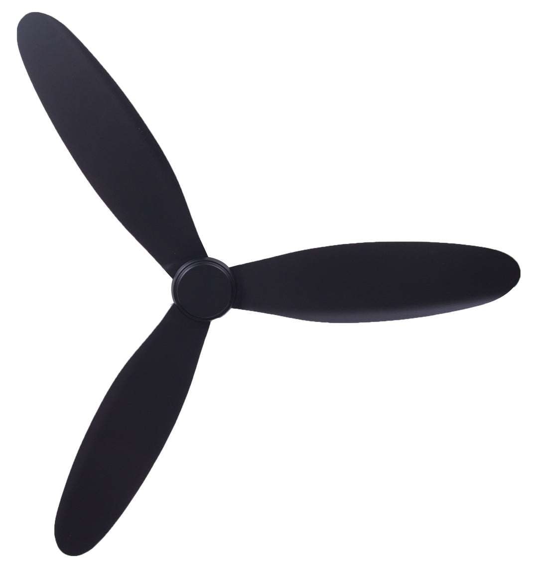 Lucci Air Radar 52" Flush Mount DC Ceiling Fan with Remote, Black Low Profile Ceiling Fan