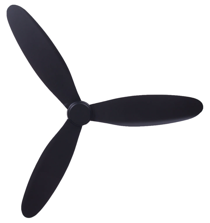 Lucci Air Radar 52" Flush Mount DC Ceiling Fan with Remote, Black Low Profile Ceiling Fan