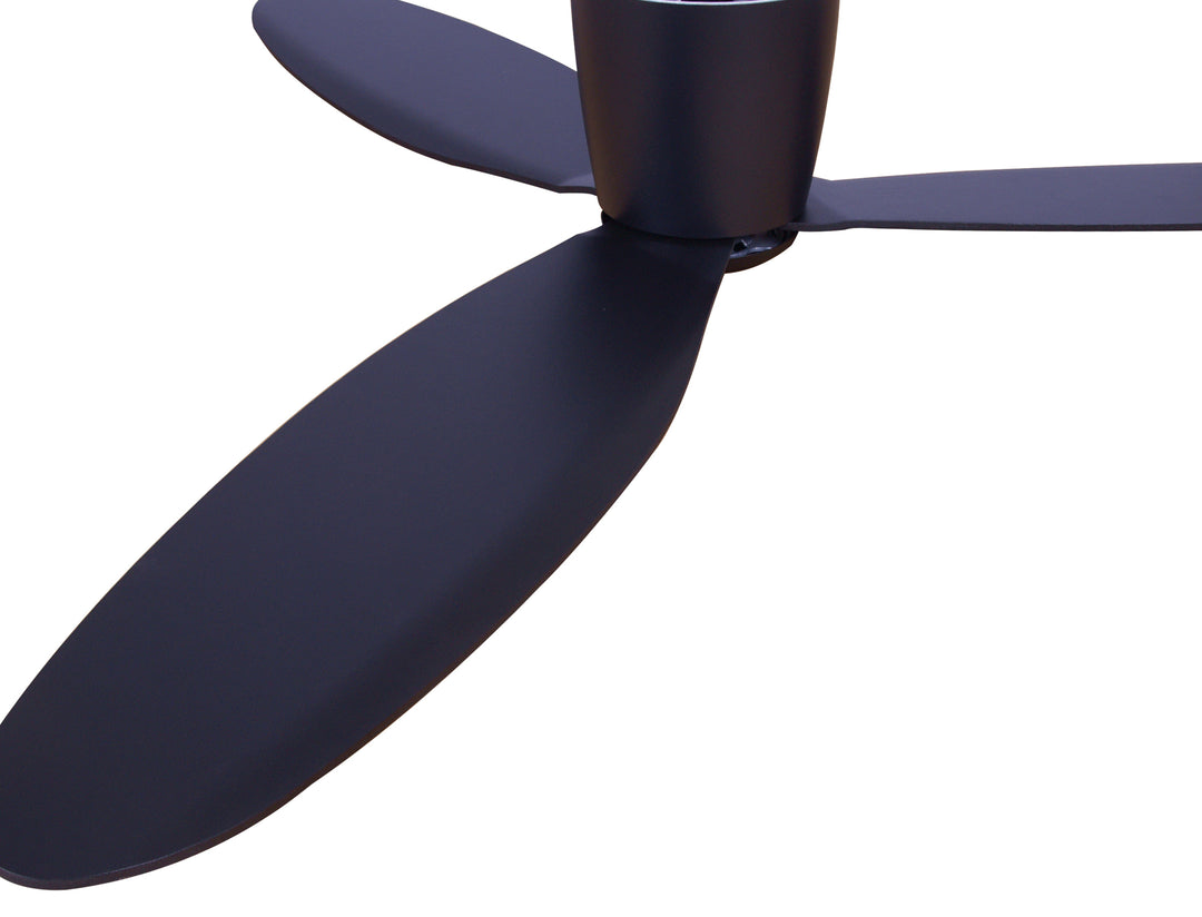 Lucci Air Radar 52" Flush Mount DC Ceiling Fan with Remote, Black Low Profile Ceiling Fan