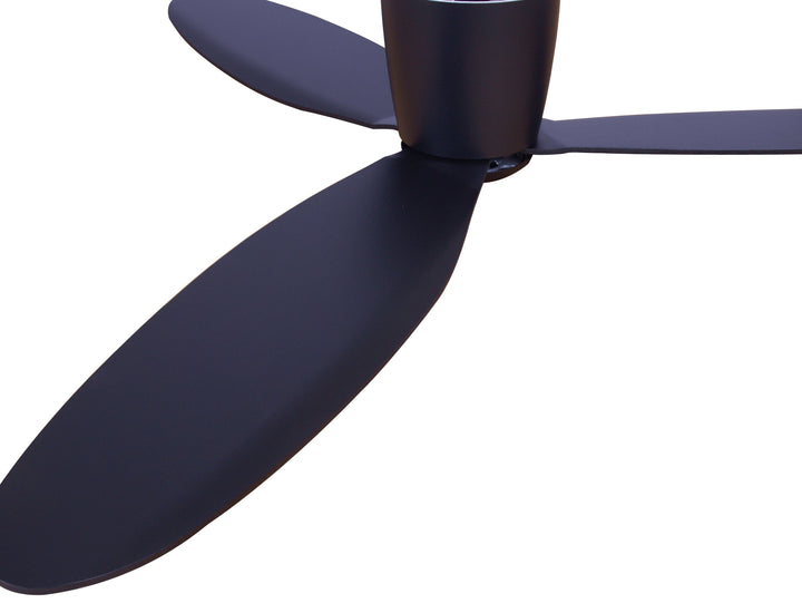 Lucci Air Radar 52" Flush Mount DC Ceiling Fan with Remote, Black Low Profile Ceiling Fan