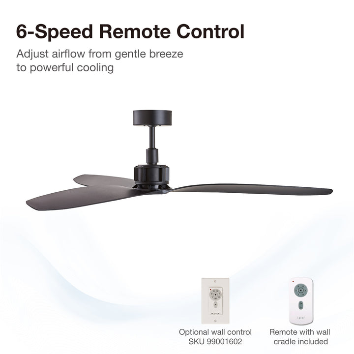 Lucci Air Viceroy 52" DC Ceiling Fan with Remote, Black Quiet High Airflow Ceiling Fan