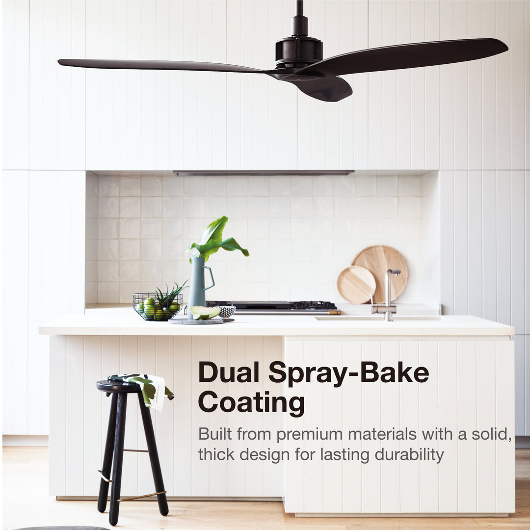 Lucci Air Viceroy 52" DC Ceiling Fan with Remote, Black Quiet High Airflow Ceiling Fan