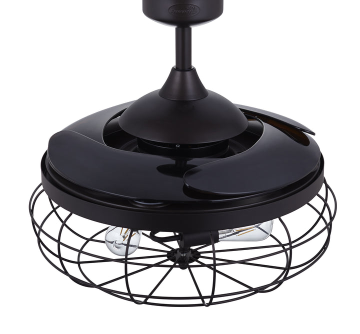 Fanaway Industri 48" Retractable Blade Ceiling Fan with Light and Remote, Industrial Fandelier Ceiling Fan, Patented Design Technology, Stronger Thicker Blades, Oil Rubbed Bronze