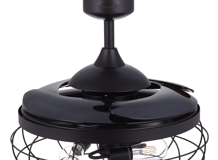 Fanaway Industri 48" Retractable Blade Ceiling Fan with Light and Remote, Industrial Fandelier Ceiling Fan, Patented Design Technology, Stronger Thicker Blades, Oil Rubbed Bronze