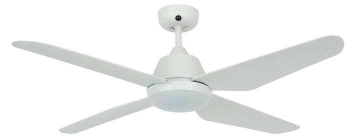 Lucci Air Aria 52" Ceiling Fan with Light and Remote, Modern White LED Ceiling Fan with Lights, Damp Rated, Indoor/Outdoor Ceiling Fan