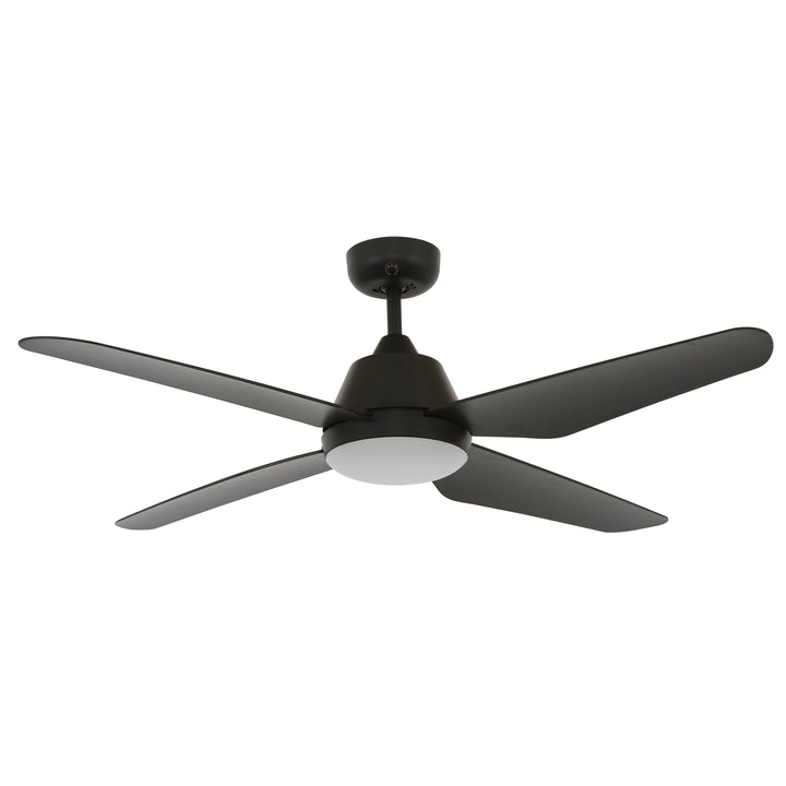 Lucci Air Aria 52" Ceiling Fan with Light and Remote, Modern Black LED Ceiling Fan with Lights, Damp Rated, Indoor/Outdoor Ceiling Fan