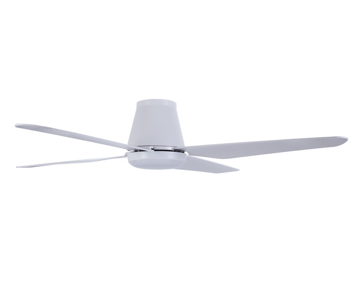 Lucci Air Aria Hugger 52" Flush Mount Indoor/Outdoor Ceiling Fan with Light and Remote, Damp Rated, Low Profile White LED Ceiling Fan for Low Ceiling