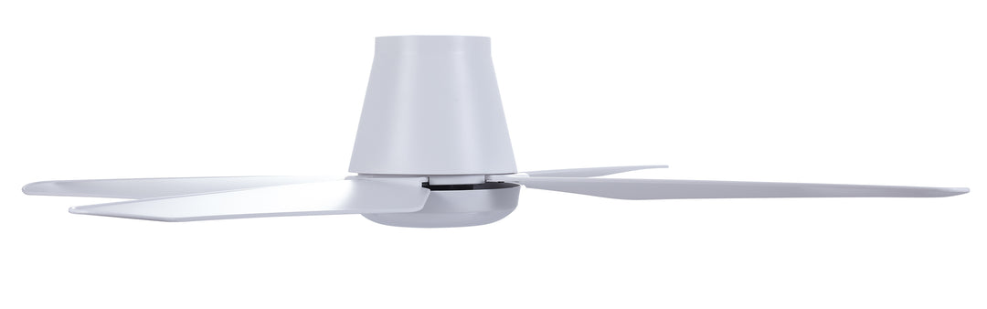 Lucci Air Aria Hugger 52" Flush Mount Indoor/Outdoor Ceiling Fan with Light and Remote, Damp Rated, Low Profile White LED Ceiling Fan for Low Ceiling