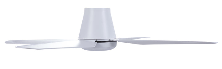 Lucci Air Aria Hugger 52" Flush Mount Indoor/Outdoor Ceiling Fan with Light and Remote, Damp Rated, Low Profile White LED Ceiling Fan for Low Ceiling