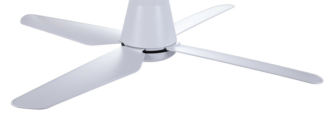 Lucci Air Aria Hugger 52" Flush Mount Indoor/Outdoor Ceiling Fan with Light and Remote, Damp Rated, Low Profile White LED Ceiling Fan for Low Ceiling